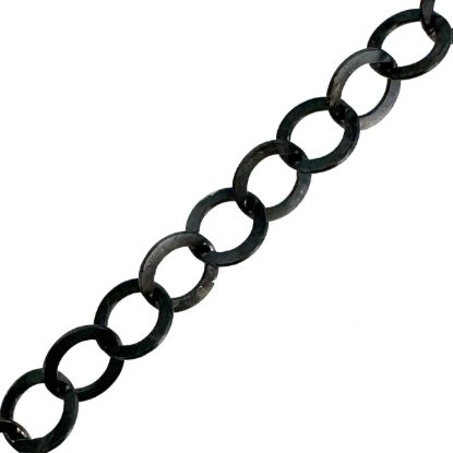 Wholesale Oxidized 925 Sterling Silver Bulk Chain - 3.5mm Round Flat Cable Chain (sold per foot)