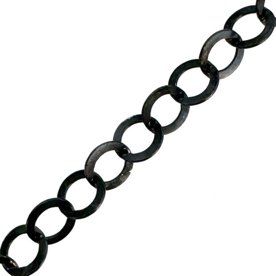 Wholesale Oxidized 925 Sterling Silver Bulk Chain - 3.5mm Round Flat Cable Chain (sold per foot)