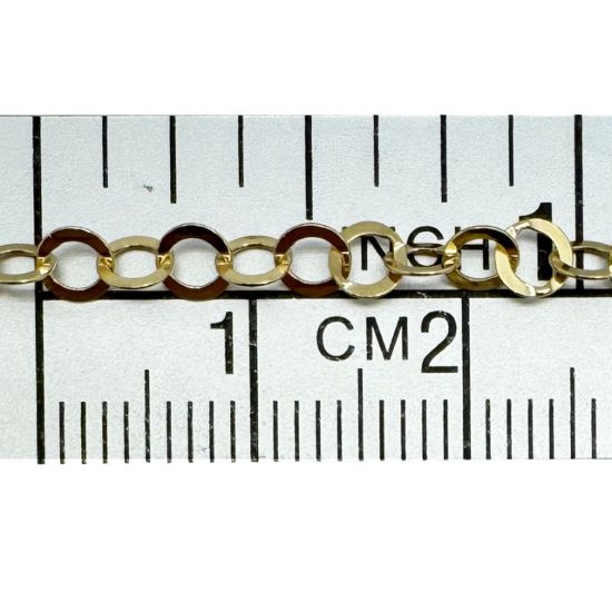 Wholesale Gold over Sterling Silver Bulk Chain - 3.5mm Round Flat Cable Chain  (sold per foot) 