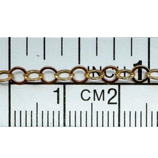 Wholesale 1/20 14k Gold Filled Bulk Chain - 3.5mm Flat Circle Link Cable Chain (sold per foot)