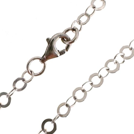 Wholesale 925 Sterling Silver Finished 3.5mm Flar Circle Link Cable Chain