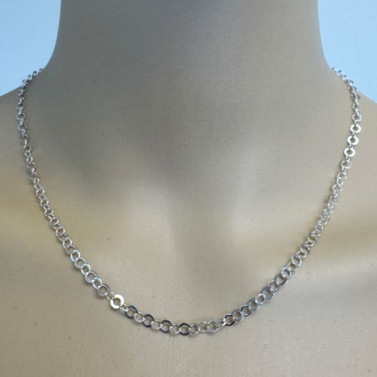 Wholesale 925 Sterling Silver Finished 3.5mm Flar Circle Link Cable Chain