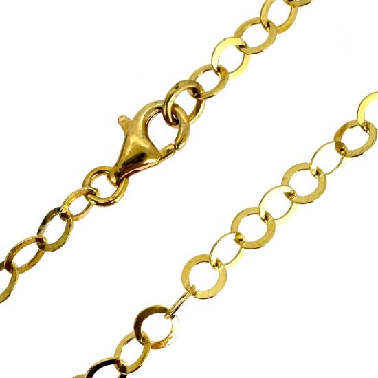 Wholesale Gold over 925 Sterling Silver Finished 3.5mm Flat Circle Cable Chain 