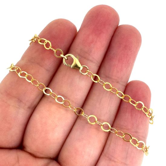 Wholesale 1/20 14K Gold Filled Finished 3.5mm Flat Circle Link Cable Chain