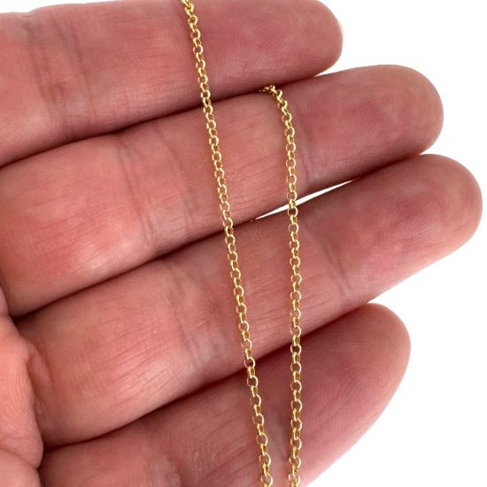 Wholesale 22K Gold Over Sterling Silver Chain - 1.3mm Rolo Bulk Chain (sold per foot)
