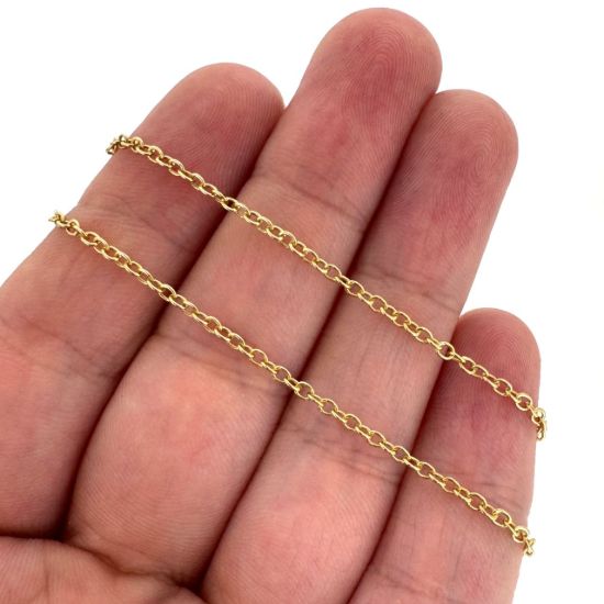 Wholesale Gold Over 925 Sterling Silver Bulk 2.2mm Strong Round Cable Chain (sold per foot)