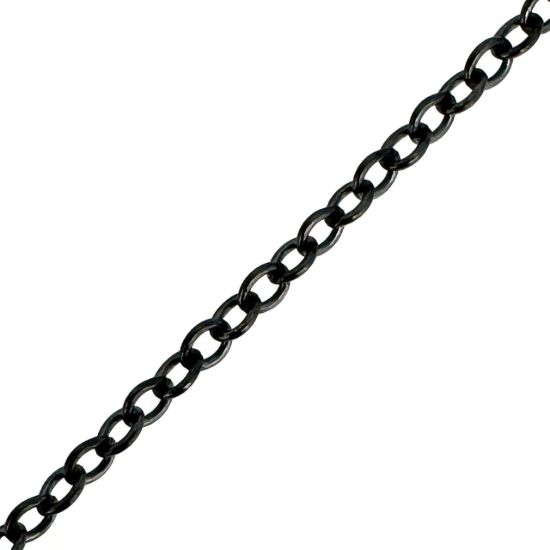 Wholesale Oxidized Sterling Silver Bulk 1.8x2.2mm Strong Round Cable Chain (sold per foot)