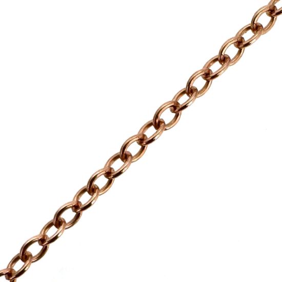 Wholesale Rose Gold Over Sterling Silver Bulk 1.8x2.2mm Strong Cable Chain - (sold per foot)