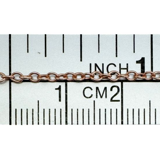 Wholesale Rose Gold Over Sterling Silver Bulk 1.8x2.2mm Strong Cable Chain - (sold per foot)