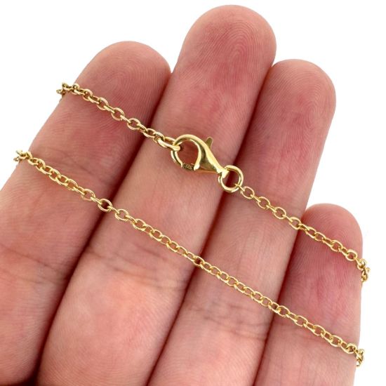 Wholesale Gold Over Sterling Silver Finished Chain - Strong Oval Cable Chain