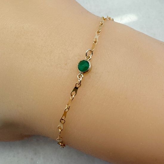 Wholesale 1/20 14k Gold Filled High End 100% Genuine Natural Gemstone Birthstone Bezel Connector-4mm