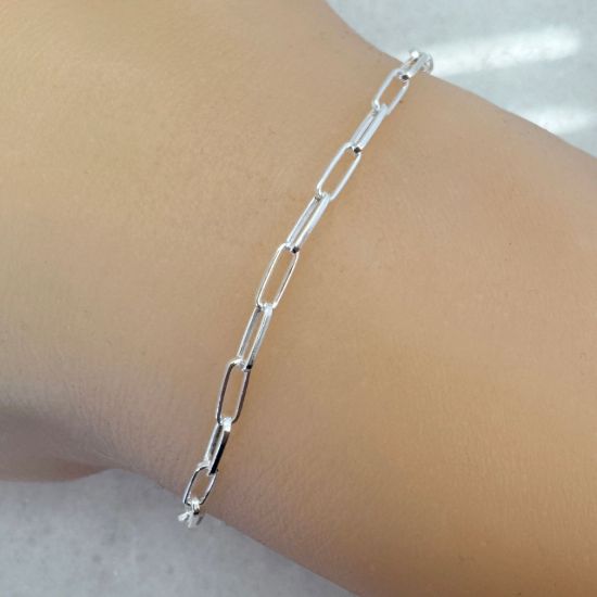 Wholesale 925 Sterling Silver 2.5*6.2mm Paperclip Long Box Chain - Unfinished Bulk Chain (sold per foot)