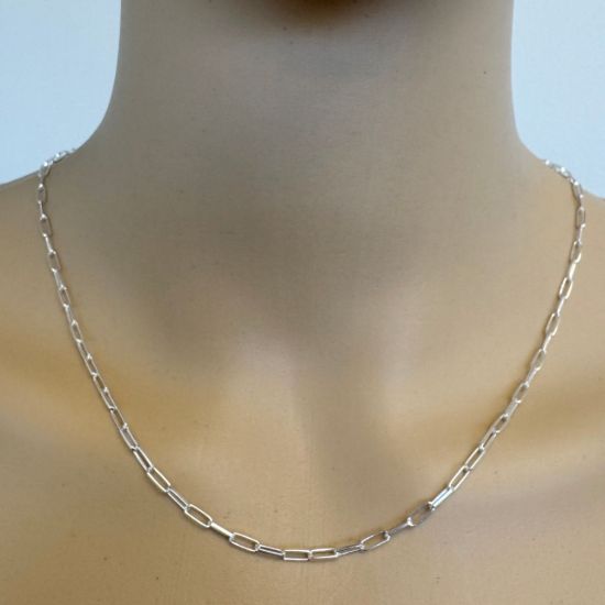 Wholesale 925 Sterling Silver 2.5*6.2mm Paperclip Long Box Chain - Unfinished Bulk Chain (sold per foot)