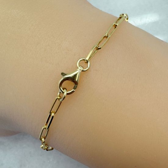 Wholesale Gold Over Sterling Silver Finished Chain -6*2.5mm PaperClip Long Box Chain 