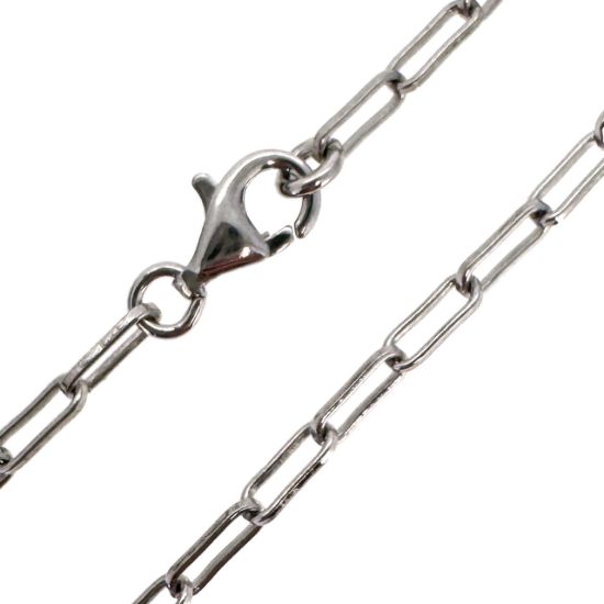Wholesale Rhodium Over 925 Sterling Silver Finished Chain - Rectangle Long Box Chain