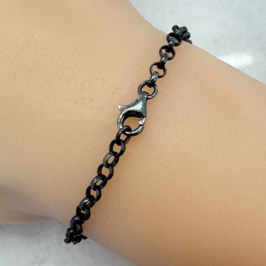 Wholesale Dark Oxidized 925 Sterling Silver Finished Chain - 3.5mm Rolo Chain