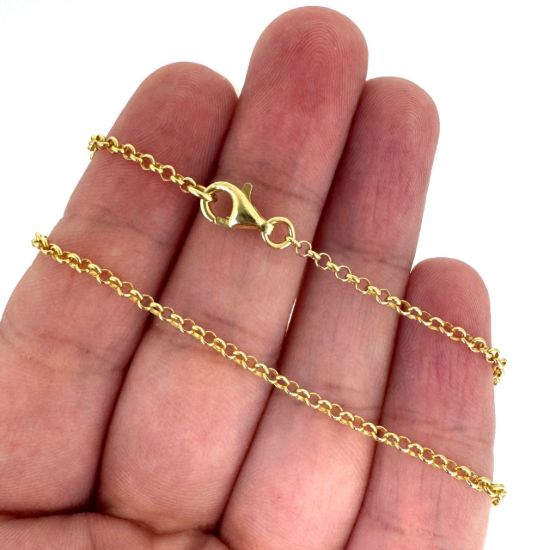 Wholesale Gold Over Sterling Silver Finished Chain - 2mm Rolo Chain