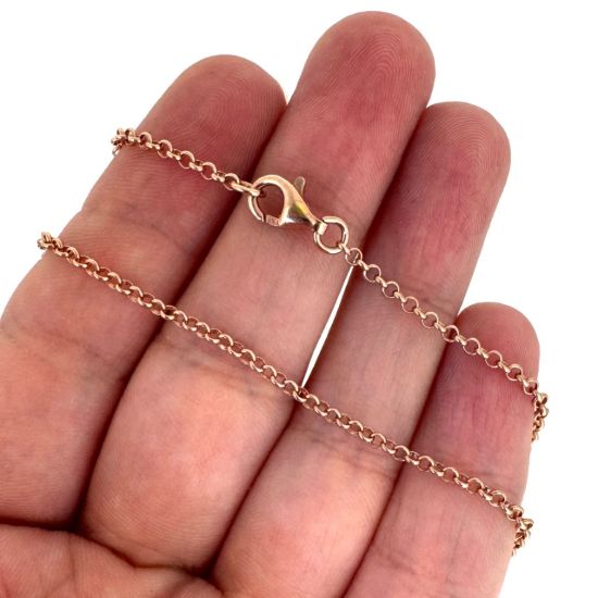Wholesale Rose Gold Over Sterling Silver Finished Chain - 2mm Rolo Chain