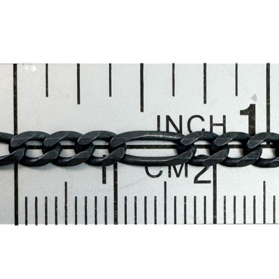 Wholesale Oxidized 925 Sterling Silver Bulk Chain-3.5mm Figaro Chain (sold per foot)