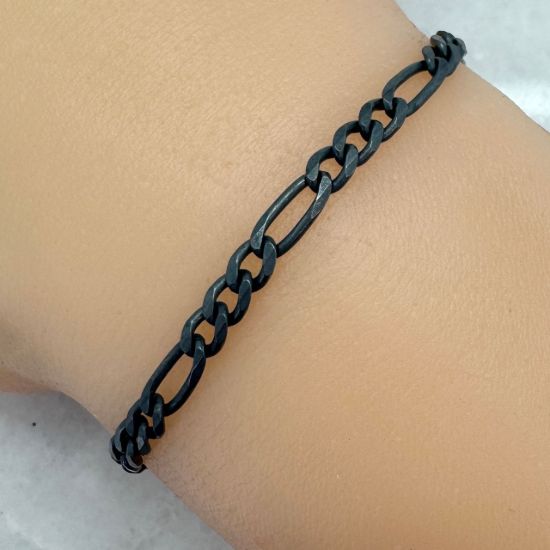 Wholesale Oxidized 925 Sterling Silver Bulk Chain-3.5mm Figaro Chain (sold per foot)