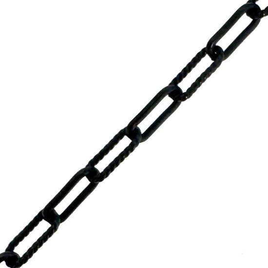 Wholesale Oxidized 925 Sterling Silver Bulk Chain - 5.5x2.5mm 1+1 Textured Rectangle Box Paperclip Chain (sold per foot)