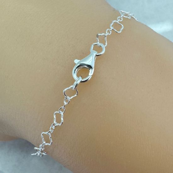 Wholesale 925 Sterling Silver Finished 3+1 Clover Link Chain Jewelry