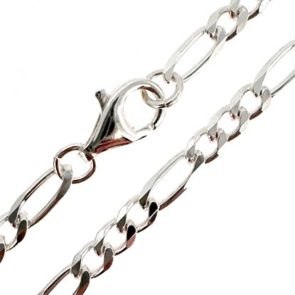 Wholesale 925 Sterling Silver Finished Jewelry Chain - 3.5mm Figaro Chain 