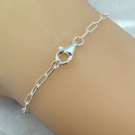 Wholesale 925 Sterling Silver Finished 1+1 Textured Rectangle Box Chain