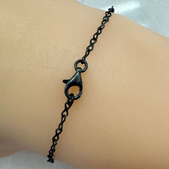 Wholesale Oxidized 925 Sterling Silver Finished 4.5x2mm Plain Infinity Chain