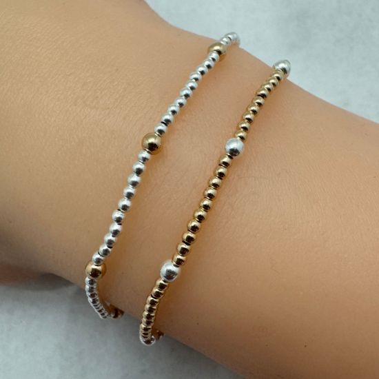 WHOLESALE STERLING SILVER JEWELRY-STRETCHY BEAD  BRACELET
