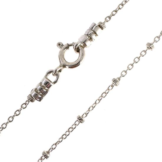 Wholesale Sterling Silver Finished Chain - Cable  Beaded Satellite Chain