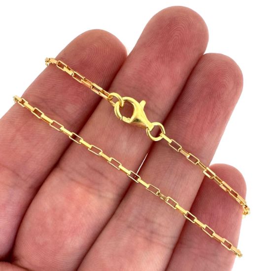 Wholesale 22K Gold Over Sterling Silver Finished Chain - Small Box Chain