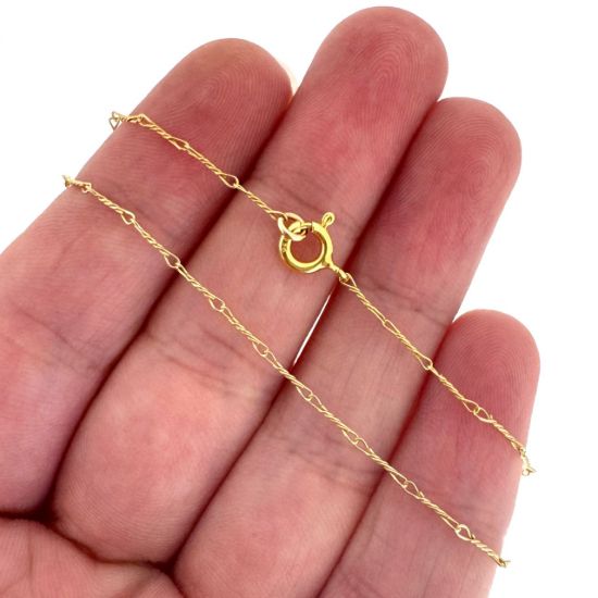 Wholesale Gold Over 925 Sterling Silver Finished Jewelry Chain - Fancy Twisted Link