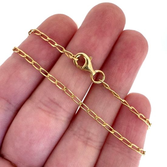 Wholesale Gold Over Sterling Silver Finished Chain - 2x4mm Diamond Cut Curb Chain