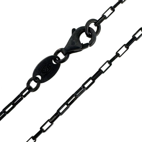 Wholesale Oxidized Sterling Silver Finished Chain - Small Box Chain