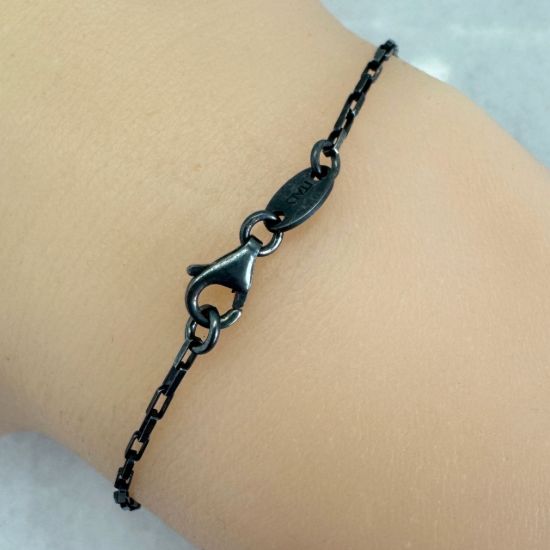 Wholesale Oxidized Sterling Silver Finished Chain - Small Box Chain