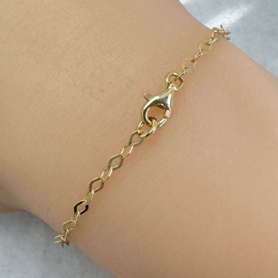 Wholesale Gold over Sterling Silver Finished Chain - Diamond Shaped Flat Cable Chain