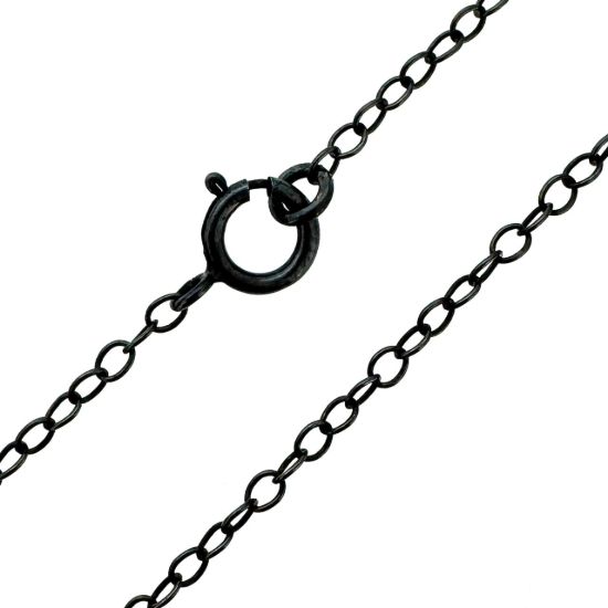 Wholesale Oxidized 925 Sterling Silver Finished Jewelry Chain - Oval Cable Chain 