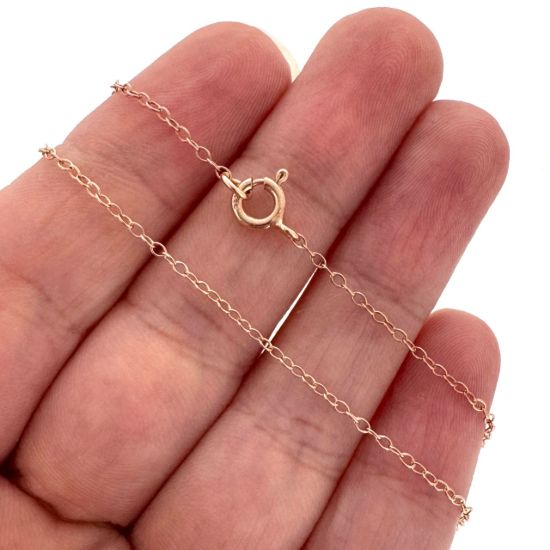 Wholesale Rose Gold Plated Sterling Silver Finished Chain - 2mm Cable Chain