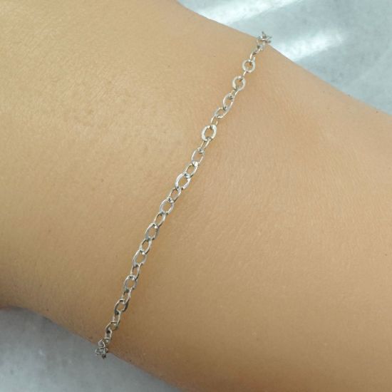 Wholesale 925 Sterling Silver Bulk Chain - 1.8x2.5mm Flat Cable Chain (Sold per foot)