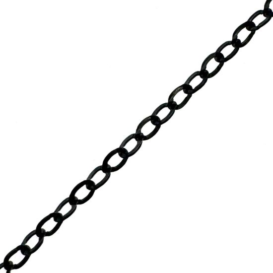 Wholesale Oxidized Sterling Silver Bulk Chain - 2.5x2mm Flat Cable Chain (sold per foot)