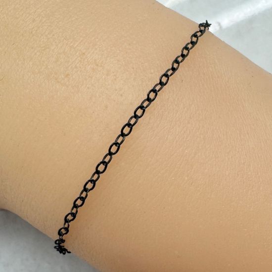 Wholesale Oxidized Sterling Silver Bulk Chain - 2.5x2mm Flat Cable Chain (sold per foot)