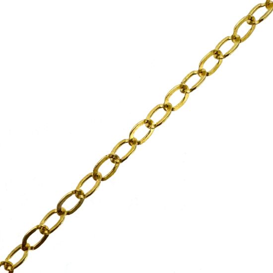 Wholesale Gold Over Sterling Silver Chain - Flat Cable Bulk Chain 2x2.5mm (sold per foot)