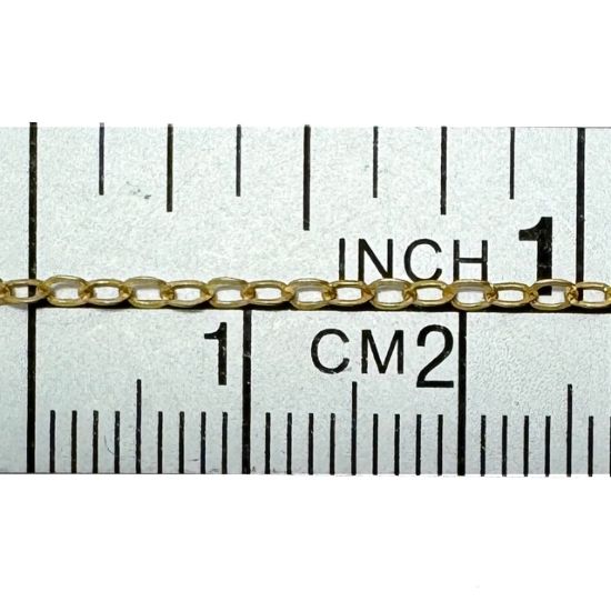 Wholesale Gold Over Sterling Silver Chain - Flat Cable Bulk Chain 2x2.5mm (sold per foot)
