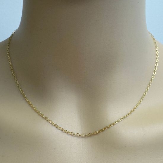 Wholesale Gold Over Sterling Silver Finished Chain - Flat Cable Chain