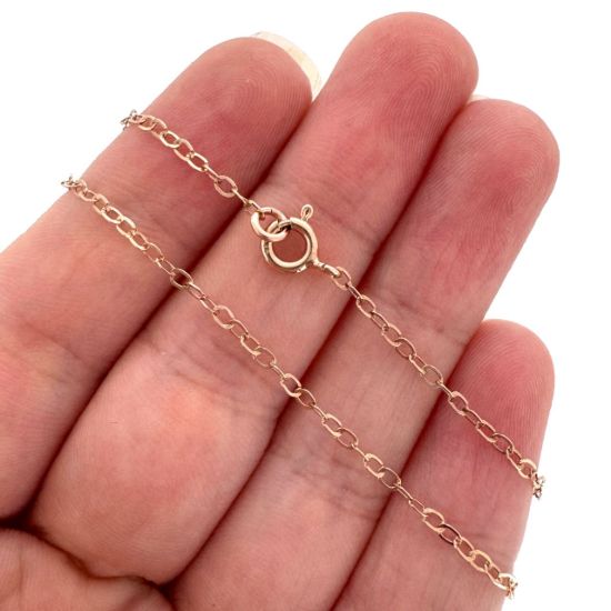 Wholesale Rose Gold Plated 925 Italian Sterling Silver Finished Chain - 2.5x2mm Flat Cable Chain