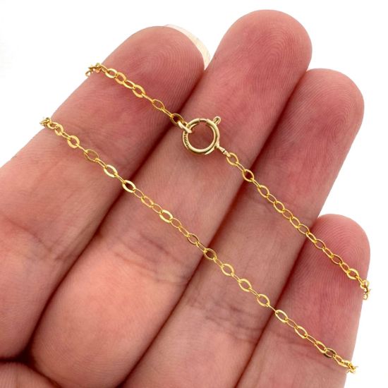 Wholesale 1/20 14K Gold Filled Finished Jewelry Chain - 1.7x2mm Small Flat Cable Chain
