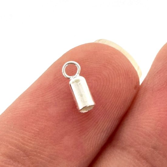 Wholesale 925 Sterling Silver Smooth Tube Ending with Ring - 2.6mm (Sold per 10 pieces)
