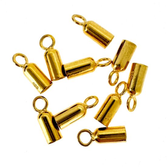 Wholesale Gold Over Sterling Silver Smooth Tube Ending with Ring - 2.6mm (Sold per 10 pieces)