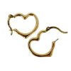 Wholesale 14K Solid Gold Heart Shaped Hoop Earrings  -  Light Weight Hoops  (Sold per pair)